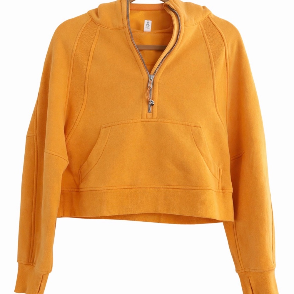 Lululemon Women’s Cropped Half-Zip Hoodie - Marigold